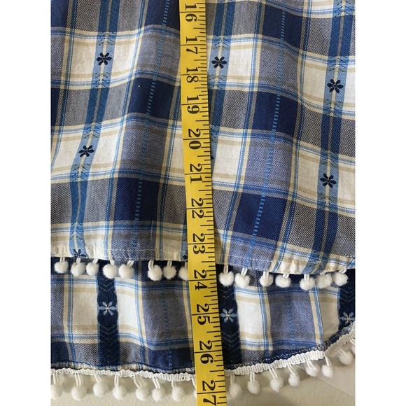 JAG Jeans Women's Elliot Tassel Soft Navy/Pink Bishop Sleeves Top Size Lrg - Picture 6 of 7